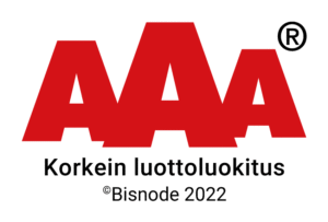 Bild på AAA märket som tilldelats Exethor (VVS Nyland). Korkein luottoluokitus logo joka myönnetty yritykselle Exethor (LVI Uusimaa)