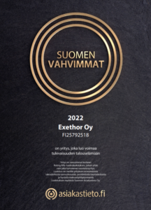 "Finlands starkaste" som tilldelats Exethor "Suomen vahvimmat" Exethor LVI